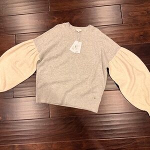 Ted Baker Gray and Cream Cowl Sweater